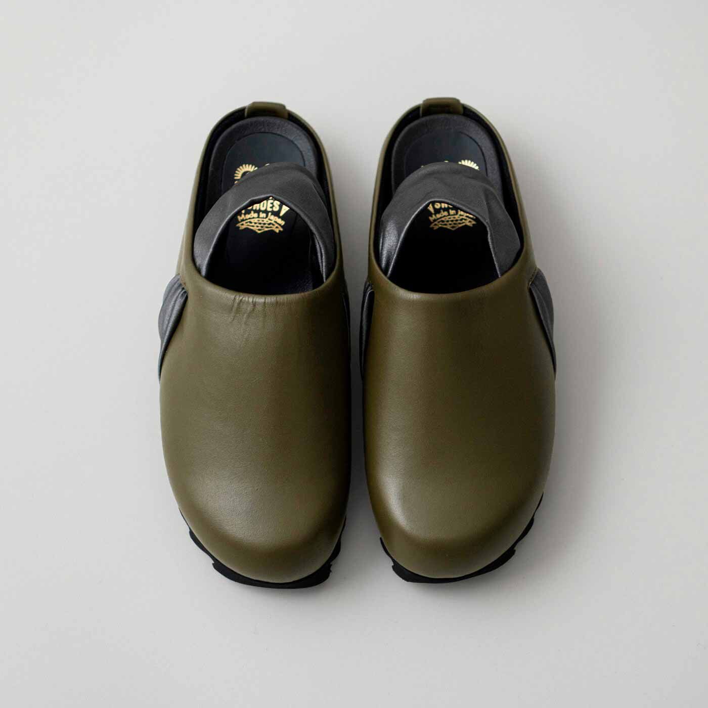 ＆Stories|長田の靴職人が作った　職人本革のパニーニサボシューズ〈オリーブ色〉|いろんな人の足型に合うようにと設計された形状は、つま先までストレスフリー。