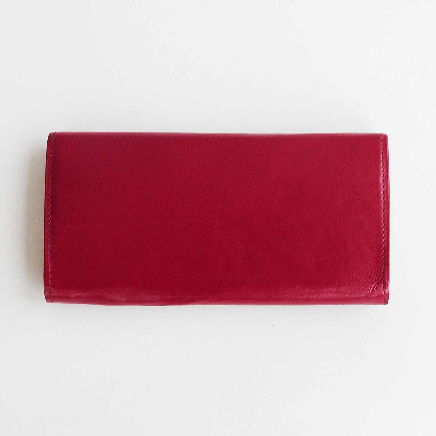 ＆Stories|職人仕上げの馬革ギャルソン財布〈薔薇色〉[本革 財布：日本製]|裏面も気品ある薔薇色です。