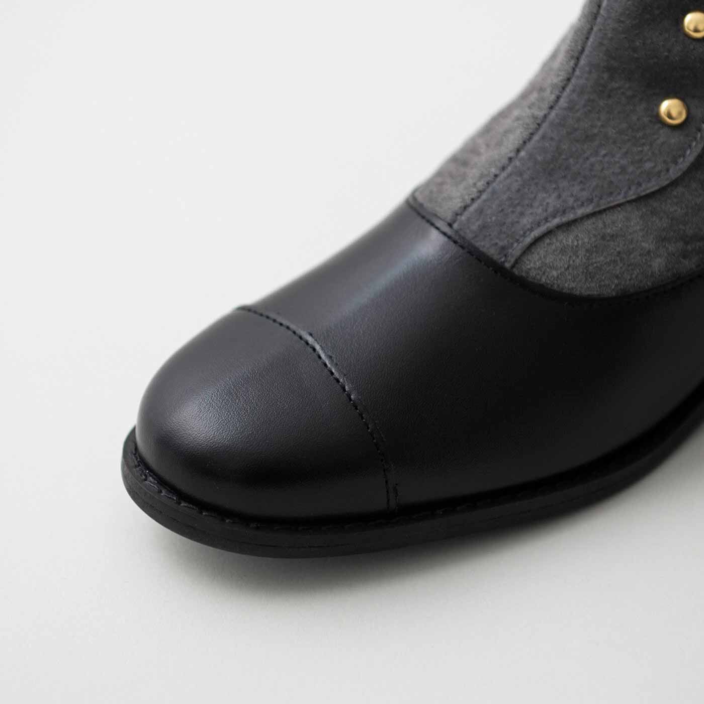 ＆Stories|長田の靴職人とプランナーＭＯＥが作った　職人本革のボタンアップブーツ〈ブラック＆グレー〉