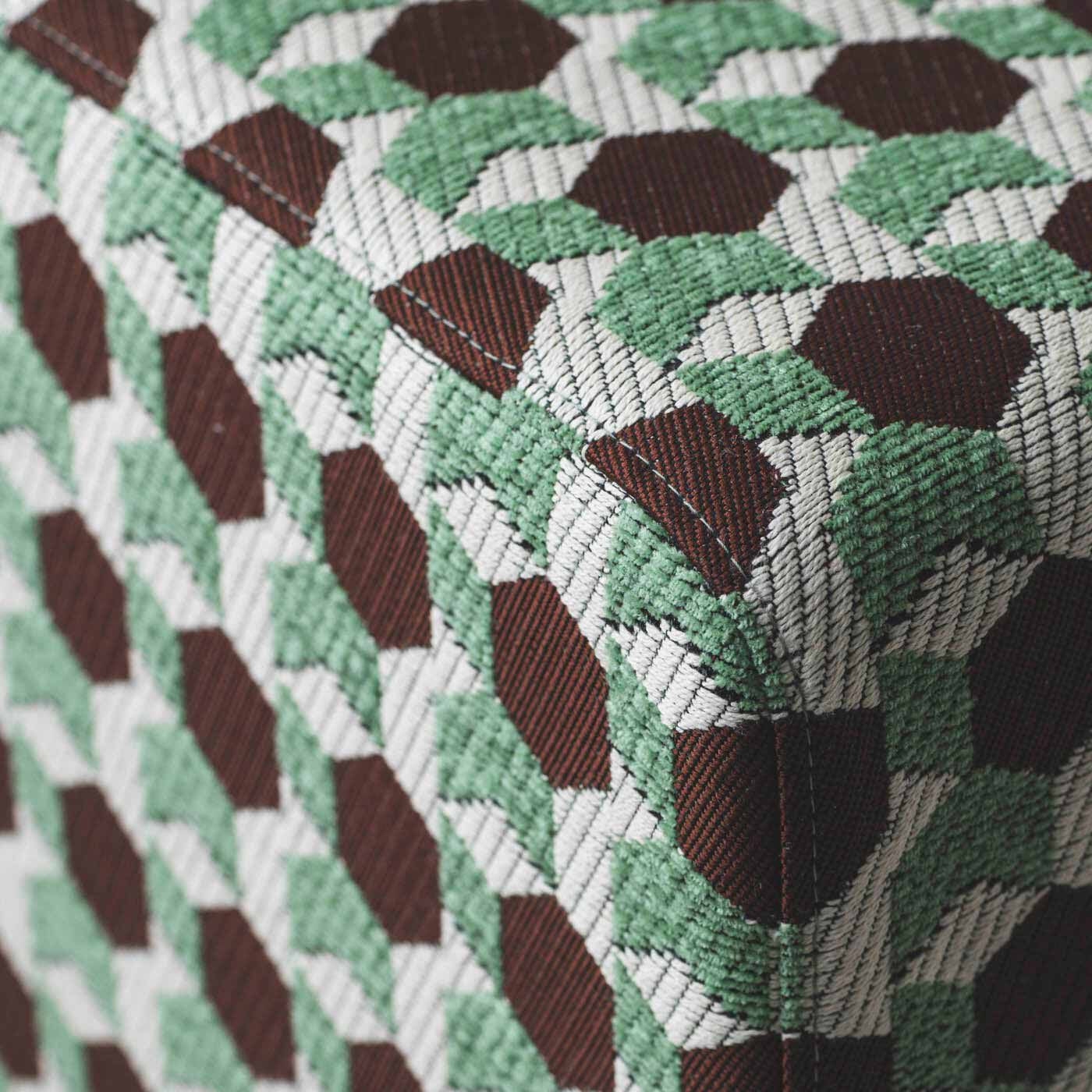 ＆Stories|テキスタイルデザイナーと家具職人が作った 播州ジャカード織のスツール〈チョコミント色〉|モール糸を使って凹凸感を出し、手ざわりよく仕上げています。