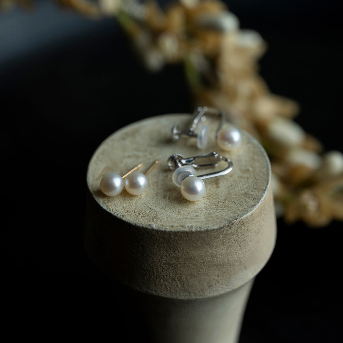 ピアス 真珠 淡水真珠の耳飾り（2セット）