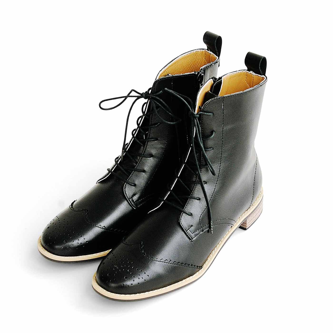 ＆Stories|長田靴職人が叶えた 理想の本革ウィングチップブーツ〈クラシックブラック〉[本革 ブーツ：日本製]|インソールはずっと立っていても疲れにくいクッション仕様。