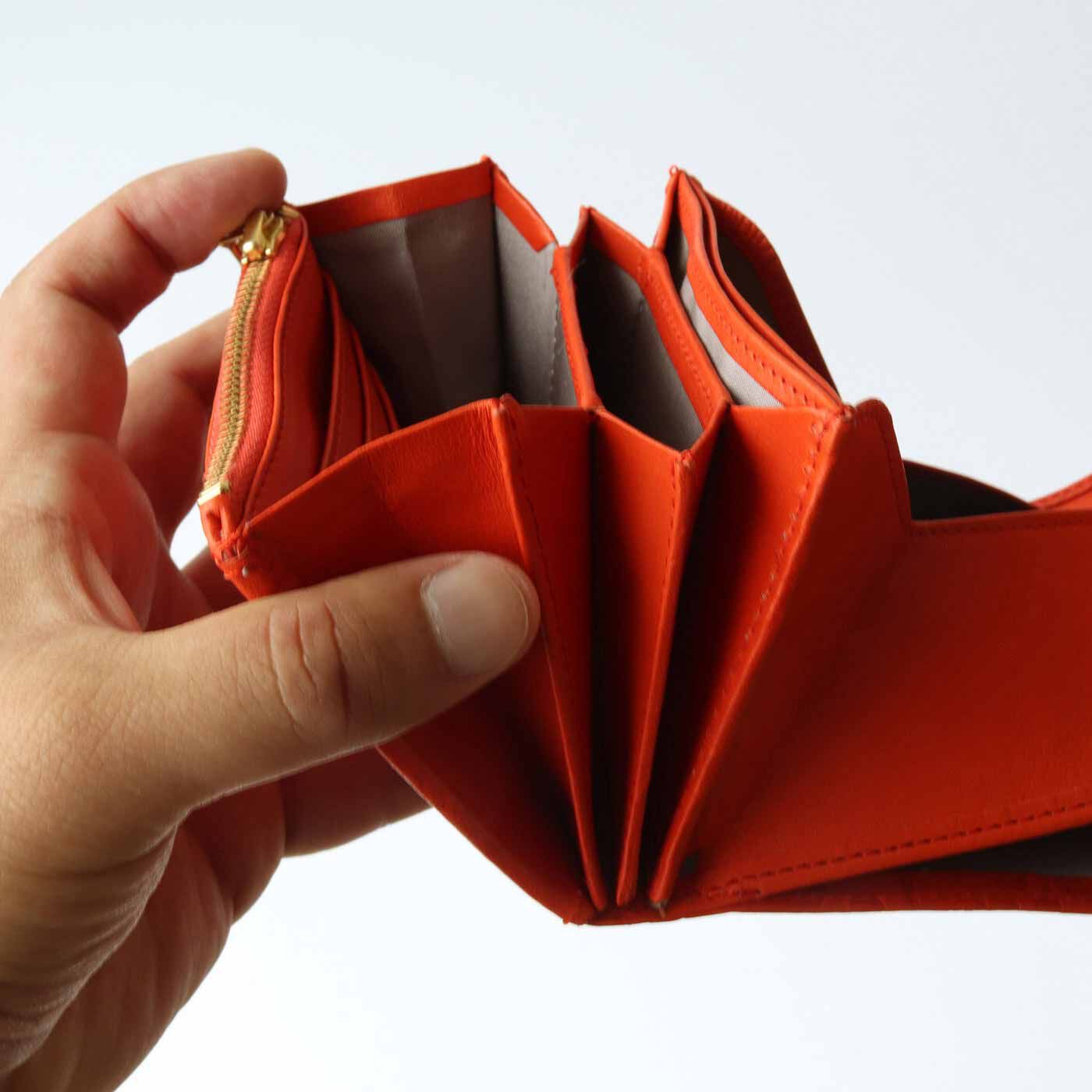 財布職人が作った 職人本革のタスカウォレット〈オレンジ 財布職人が作った 職人本革のタスカウォレット〈オレンジ
