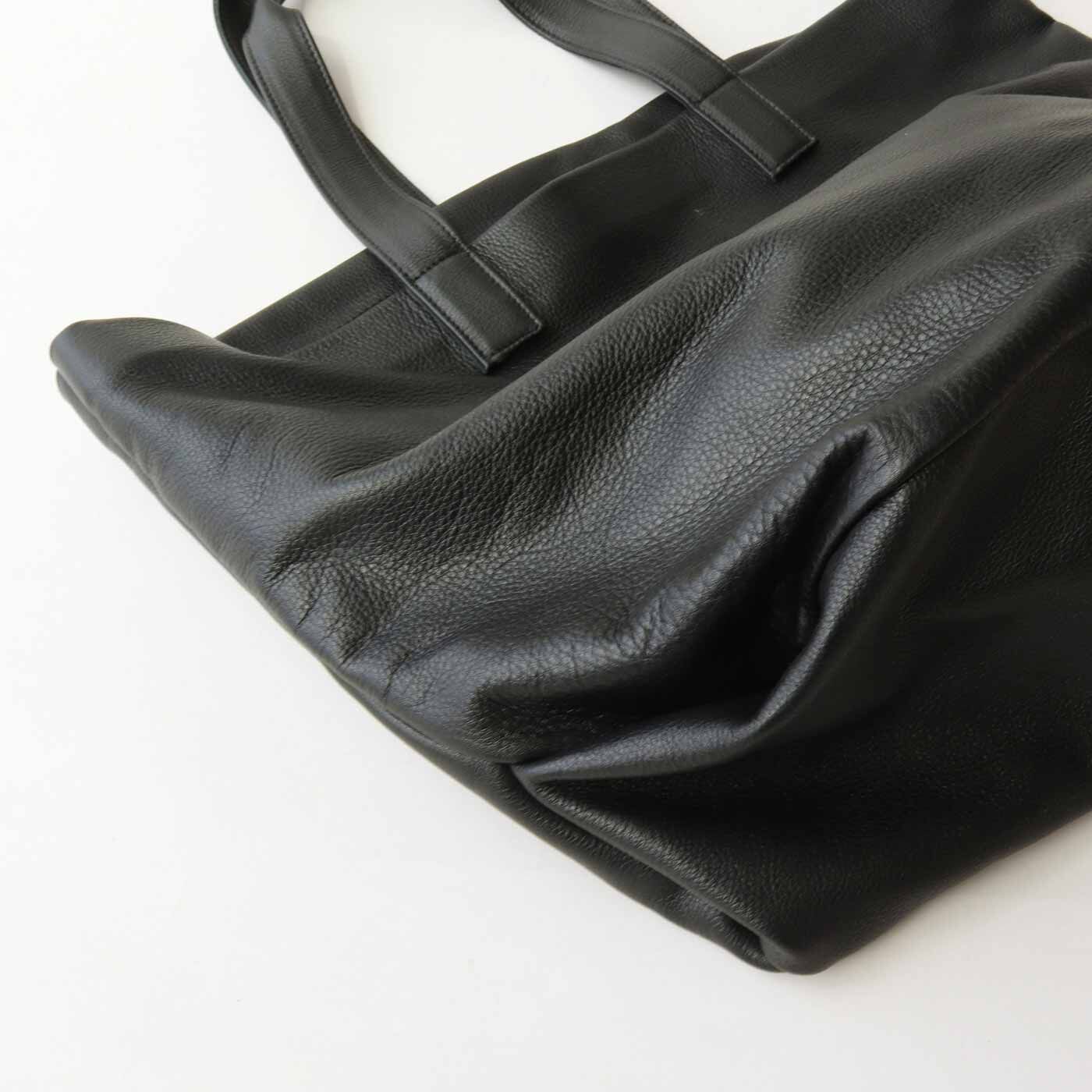 ＆Stories|福岡の鞄作家が作った 職人本革のホエールトートバッグ〈ブラック〉|内ポケットは5個。内生地もシックなブラック。