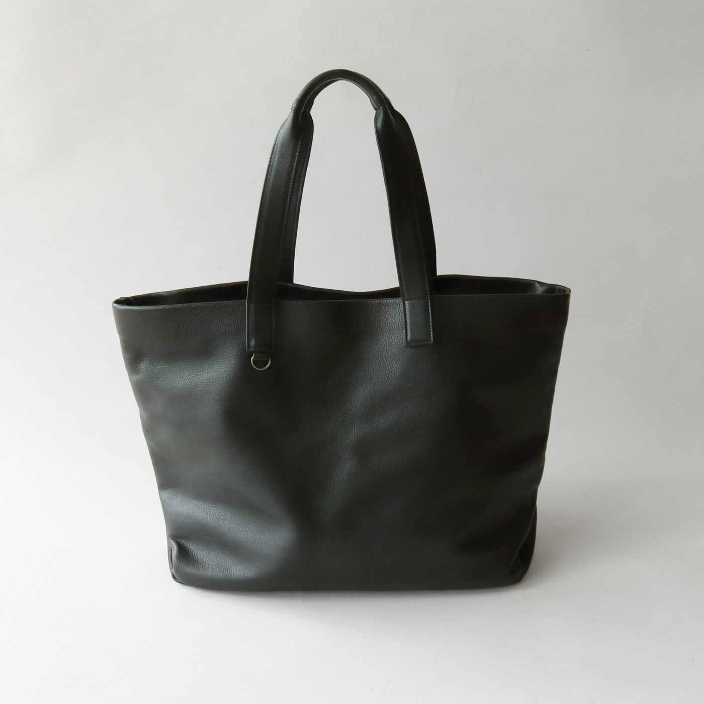 ＆Stories|福岡の鞄作家が作った 職人本革のホエールトートバッグ〈ブラック〉|布バッグのように折りたためるほどのやわらかさ。