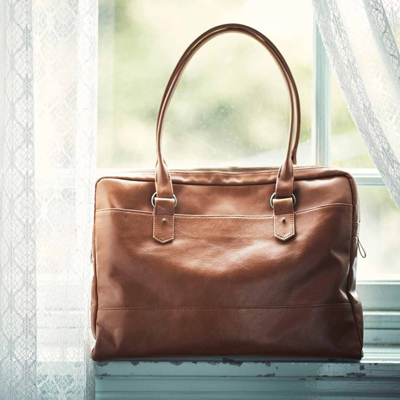 鞄デザイナーと作った 職人本革のブリーフバッグ〈キャメル〉[本革 鞄