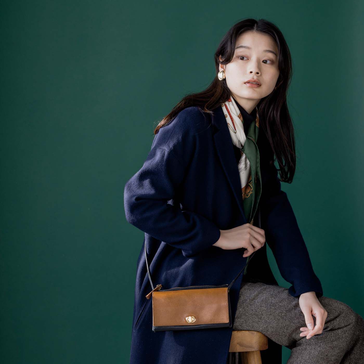 ＆Stories|福岡の鞄作家が作った　職人本革の淑女のウォレット鞄〈キャメル・ブラック〉 [本革 財布：日本製]