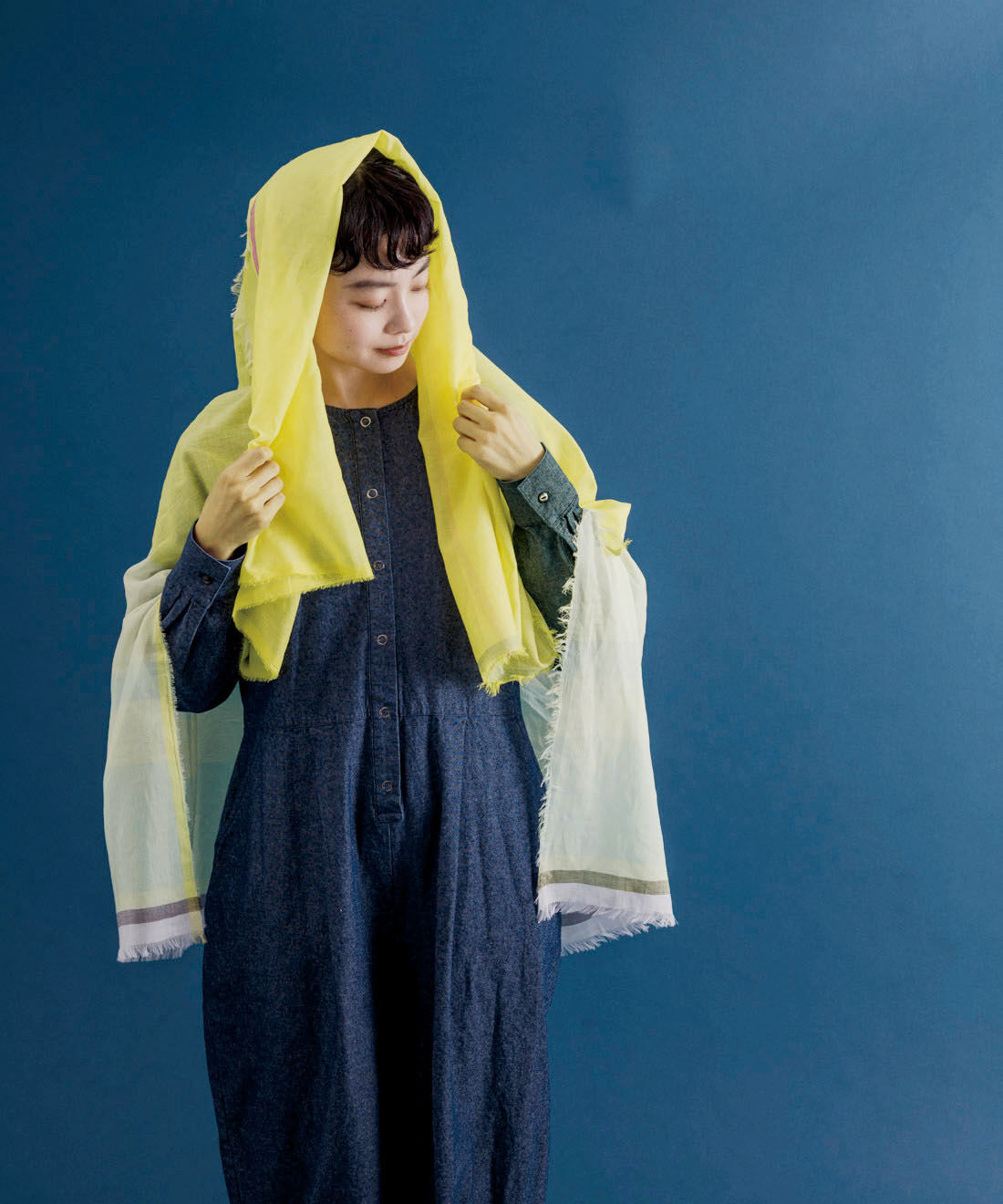 ＆Stories|テキスタイルデザイナーと作った 播州織のそよ風みたいなストール〈レモンイエロー〉[日本製]