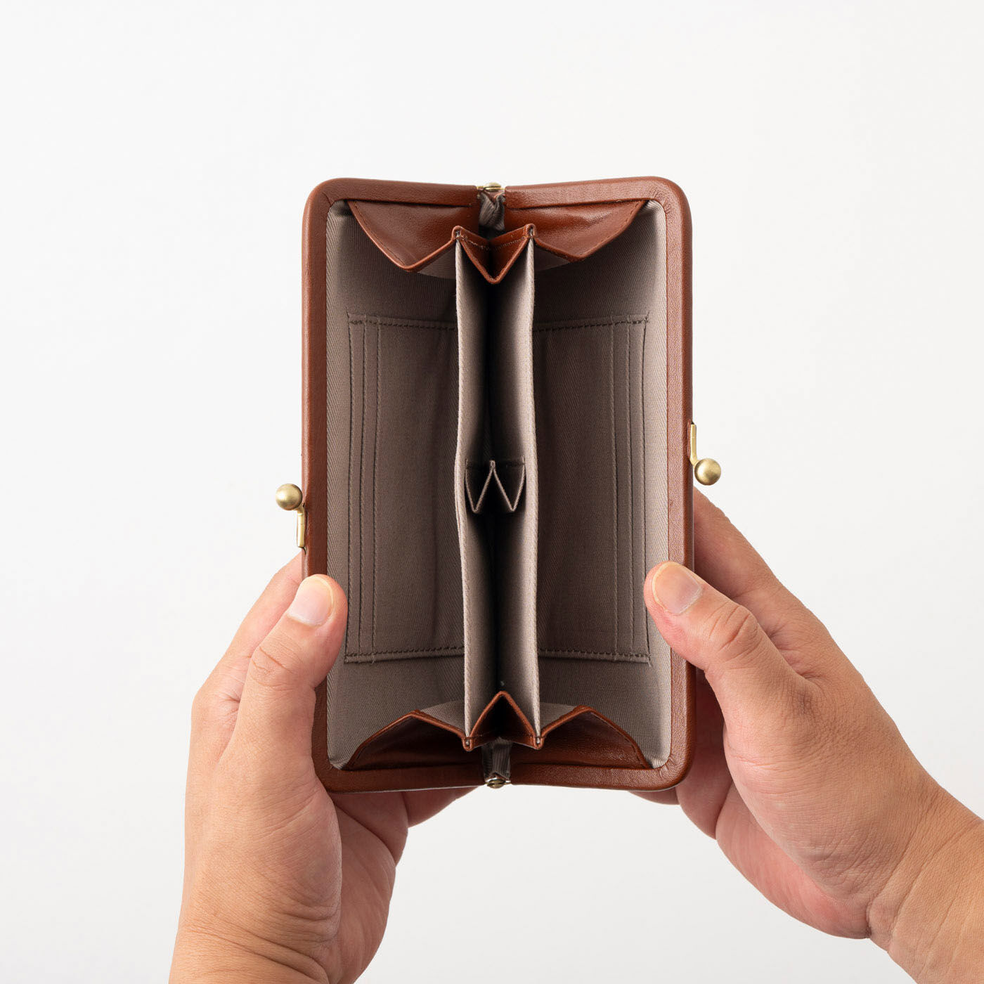 ＆Stories|大阪の財布専門工場が作った 職人本革の革巻きがま口長財布〈レッドブラウン〉 [本革 財布：日本製]