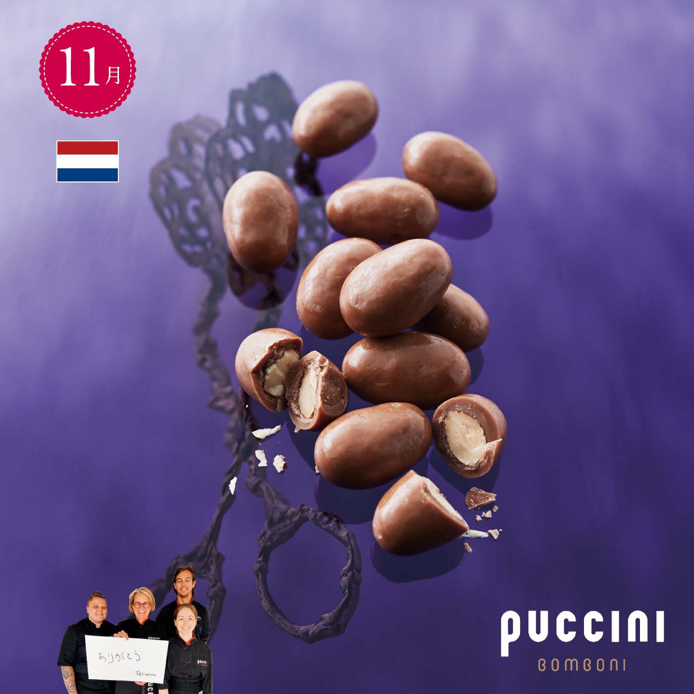 幸福のチョコレート|幸福のチョコレート メンバーサロン　シルバーメンバーコース 〈12ヵ月コース〉|【11月】オランダ 〈プッチーニ ボンボーニ〉