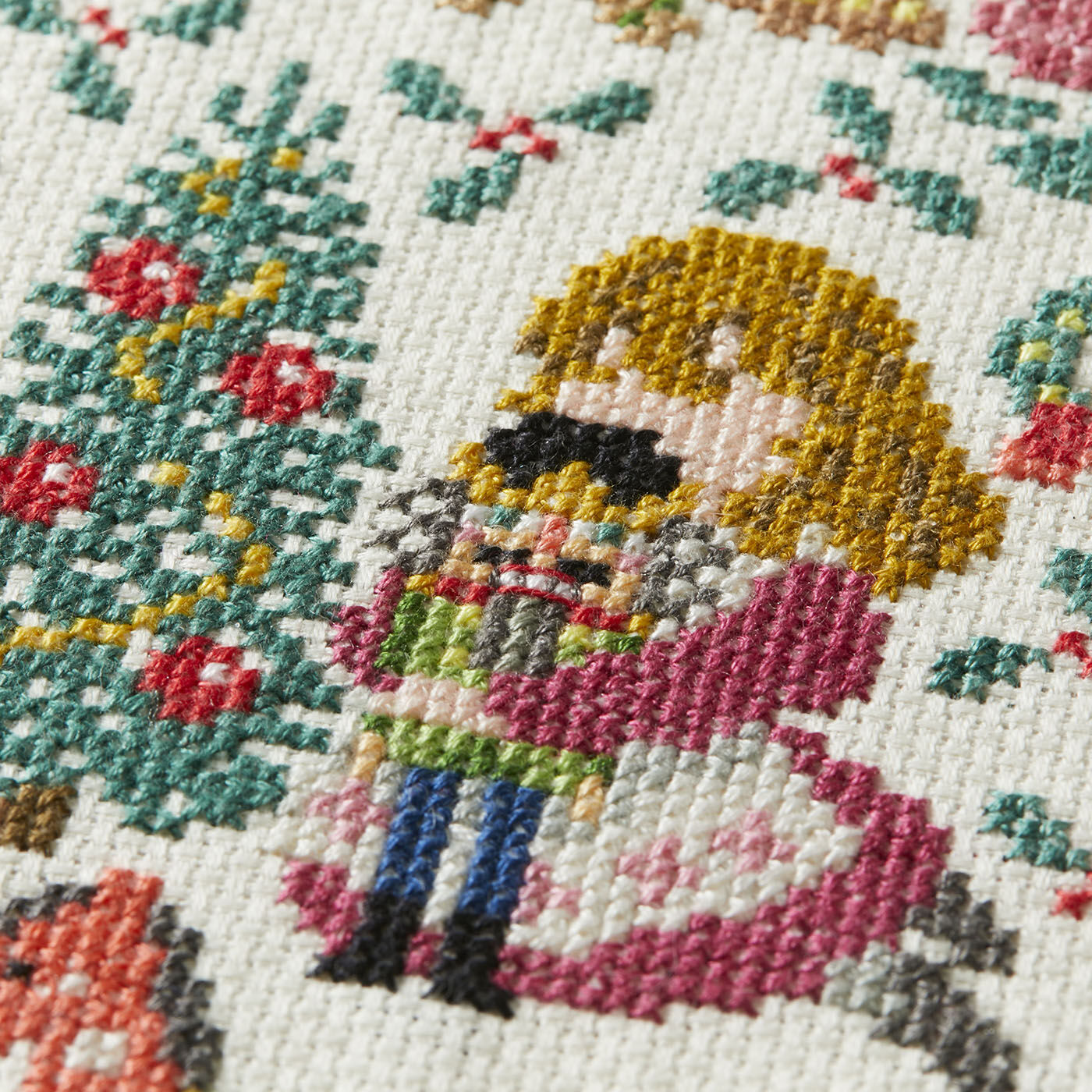 大切な人へのギフト探し クロスステッチ刺繍 涼し 桃色 肉球 クラフト・布製品