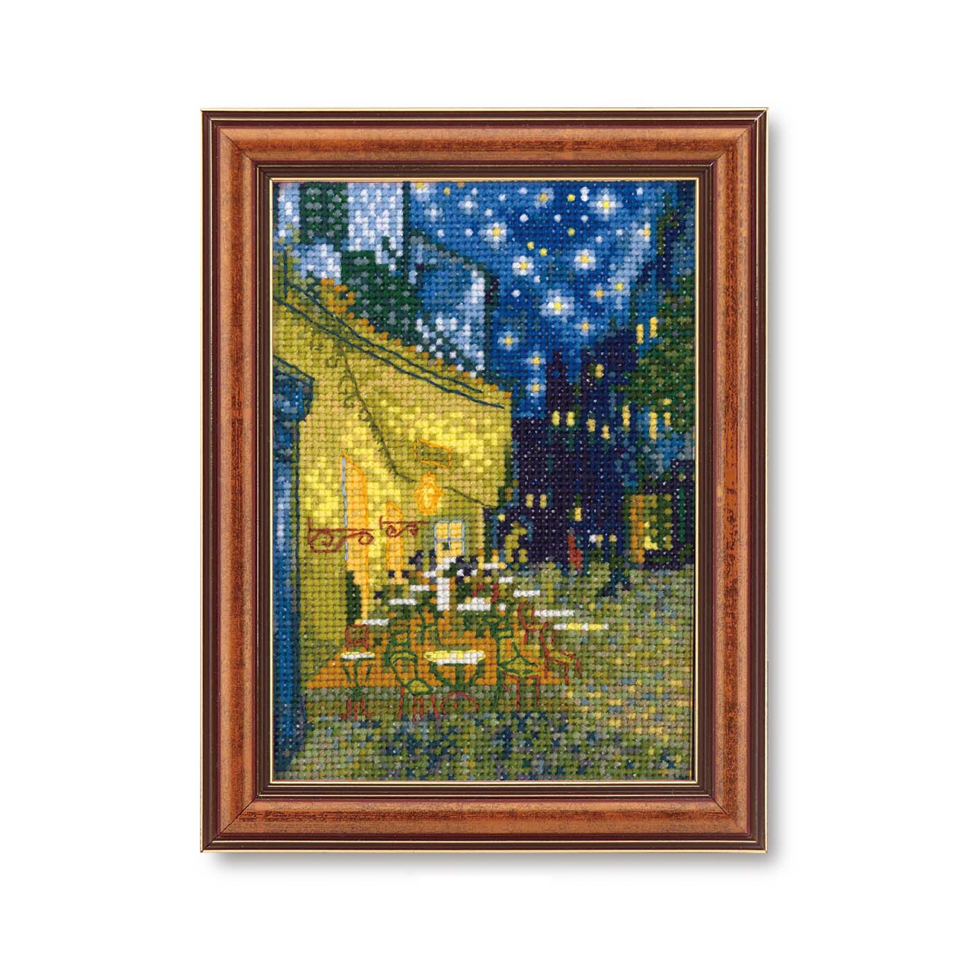 クチュリエスペシャル|ミニ名画のクロスステッチ　ゴッホ「夜のカフェテラス」キット