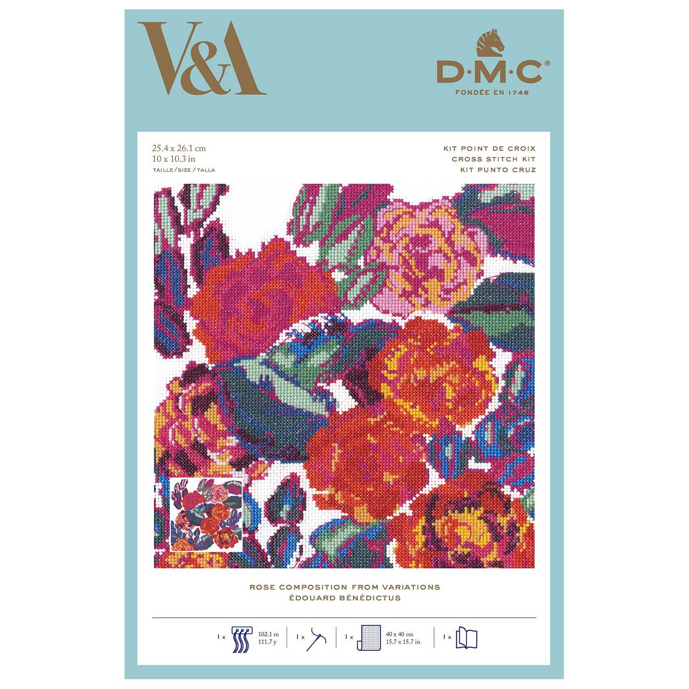 Couturier special|ＤＭＣ×Ｖ＆Ａ アールデコシリーズ 「Rｏｓｅ ｃｏｍｐｏｓｉｔｉｏｎ」クロスステッチキット