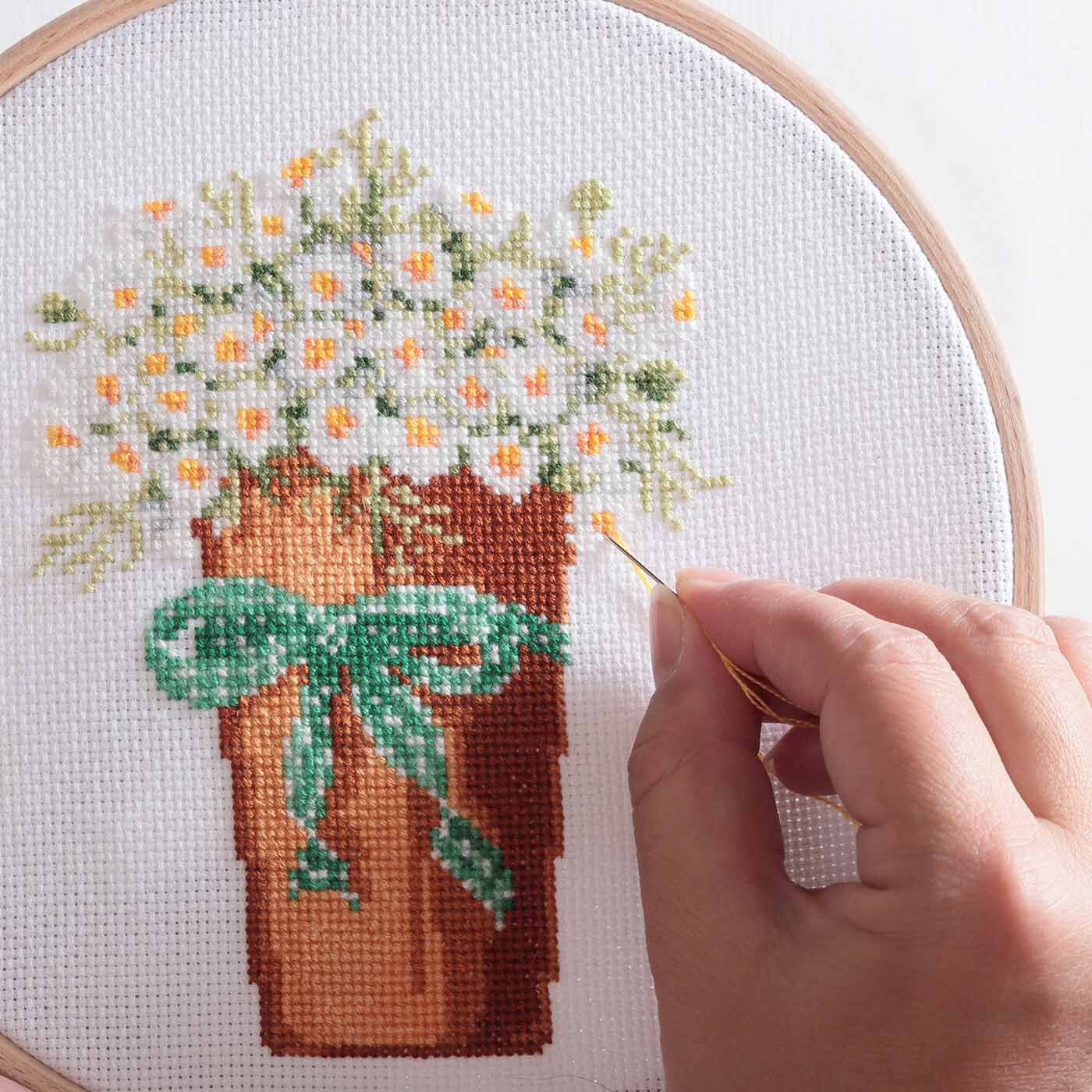 クロスステッチ刺繍 キット 桜、ケーキ 11Ct40X50Cm クロス