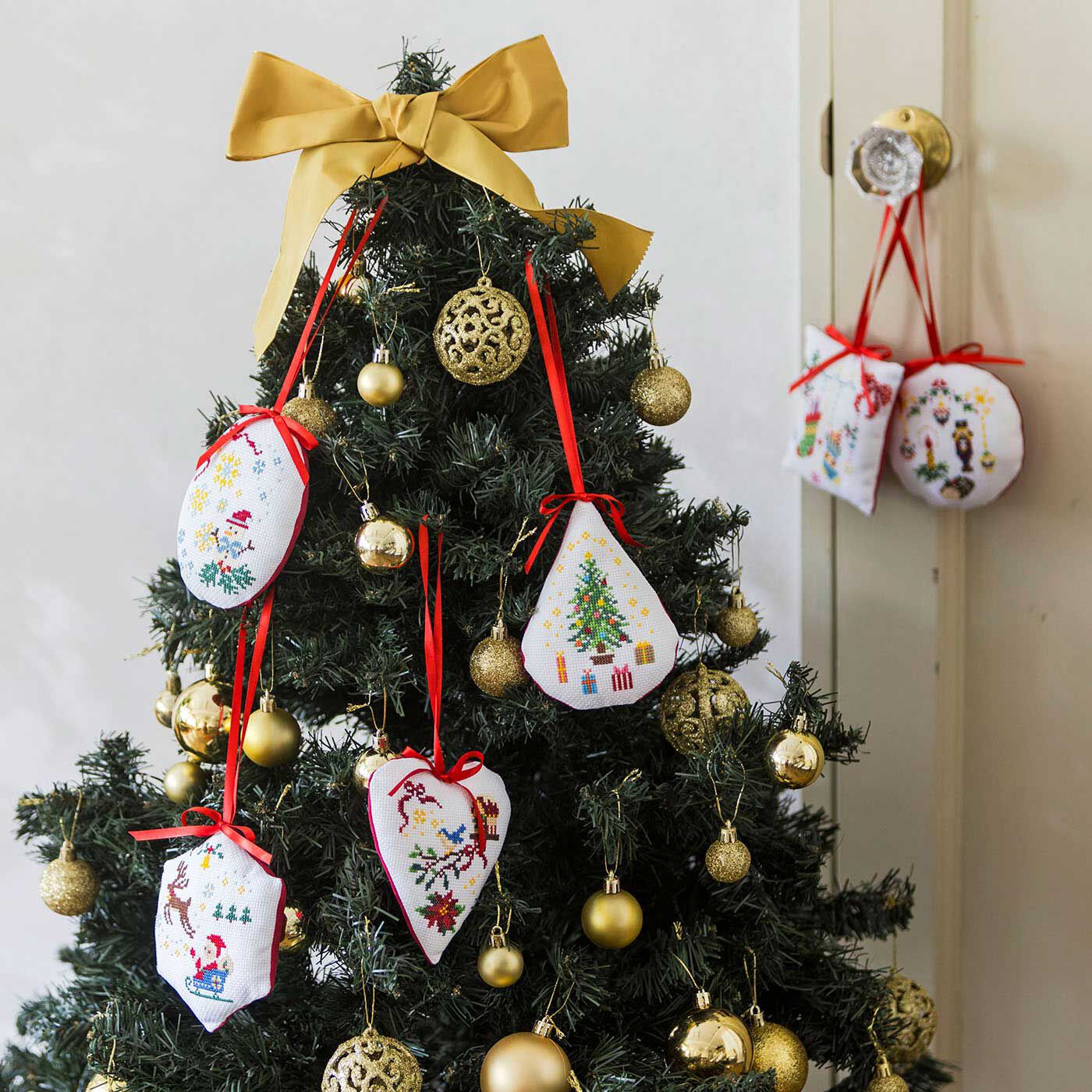 クチュリエスペシャル|クリスマス　クロスステッチ オーナメント キット 2個セット