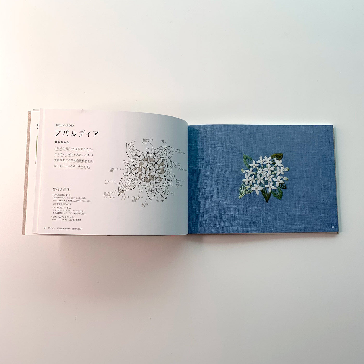 Couturier special|フリーステッチ図案本『ＯＮＤＯＲＩ　ＢＯＯＫＳ』|1.『草花の刺しゅう』ページ見本です。