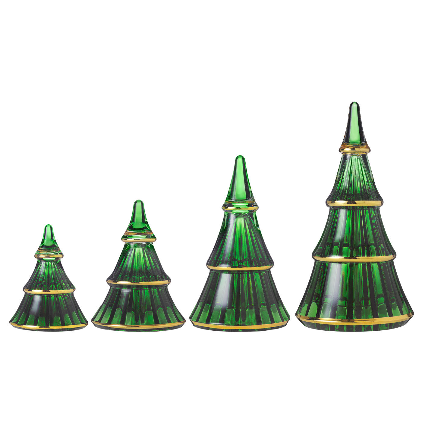 SeeMONO|ガラスのウェーブが美しい　一年中飾れるクリスマスツリー〈Ｍグリーン〉／ホルムガード|左から2番目がMサイズです。