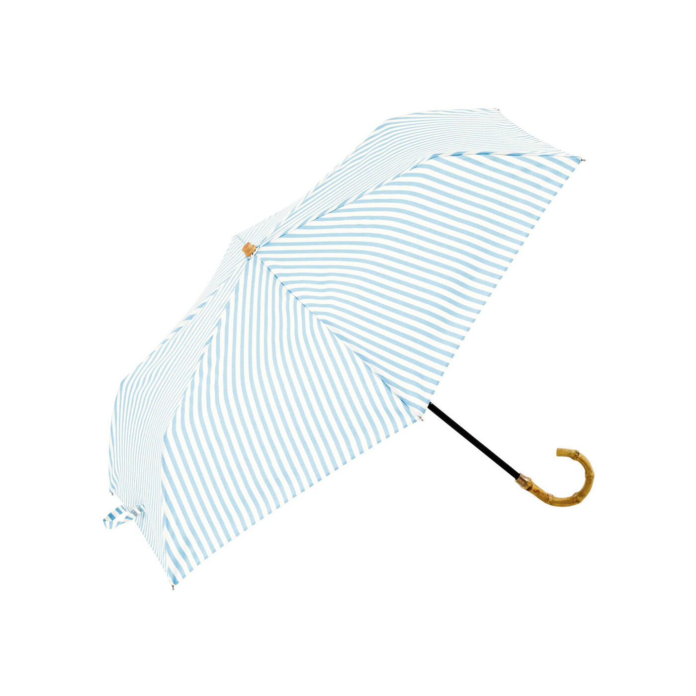 SeeMONO|涼しい顔でＵＶ対策　ストライプの晴雨兼用折り畳み傘〈ＳＡＸ　ＢＬＵＥ〉