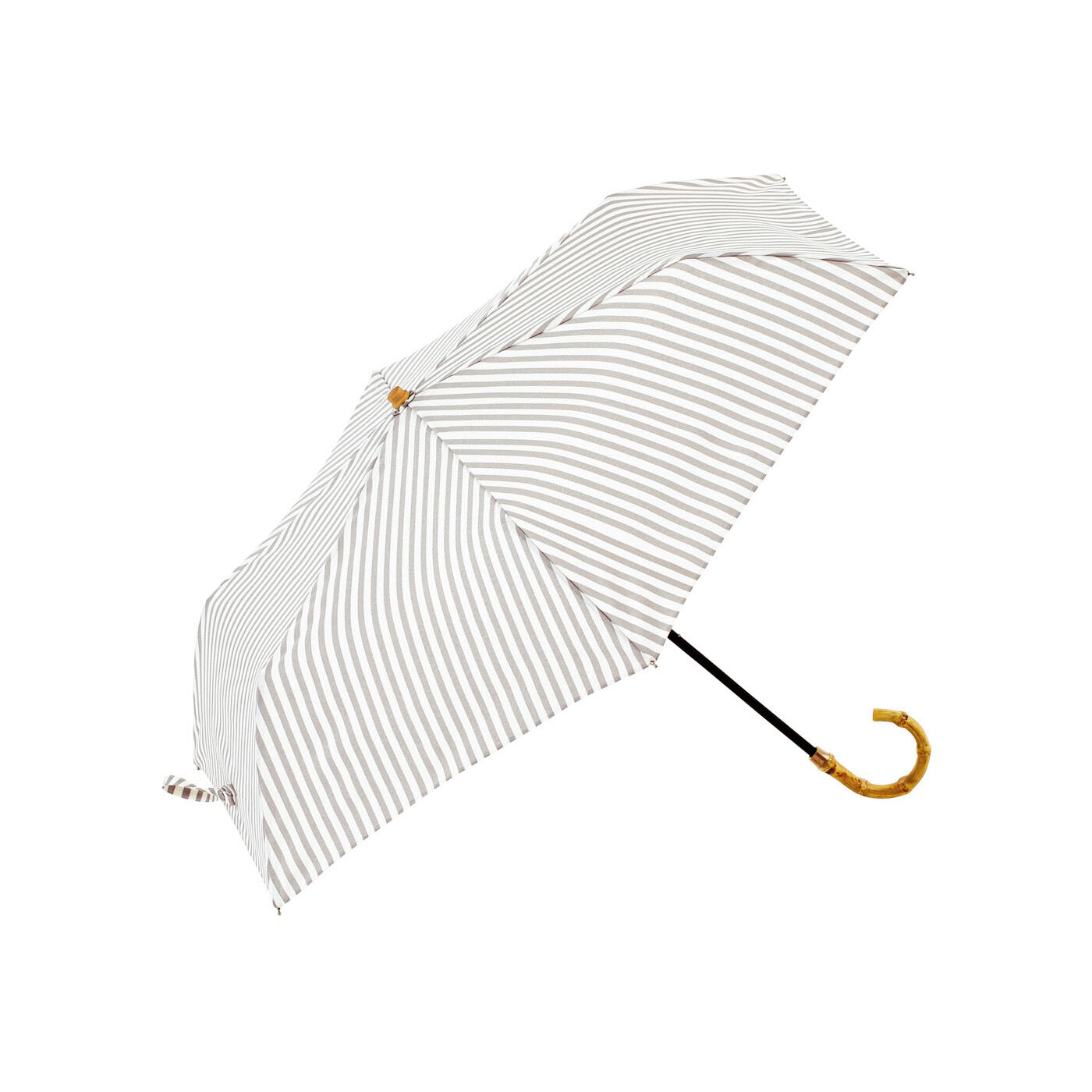 SeeMONO|涼しい顔でＵＶ対策　ストライプの晴雨兼用折り畳み傘〈ＧＲＡＹ〉