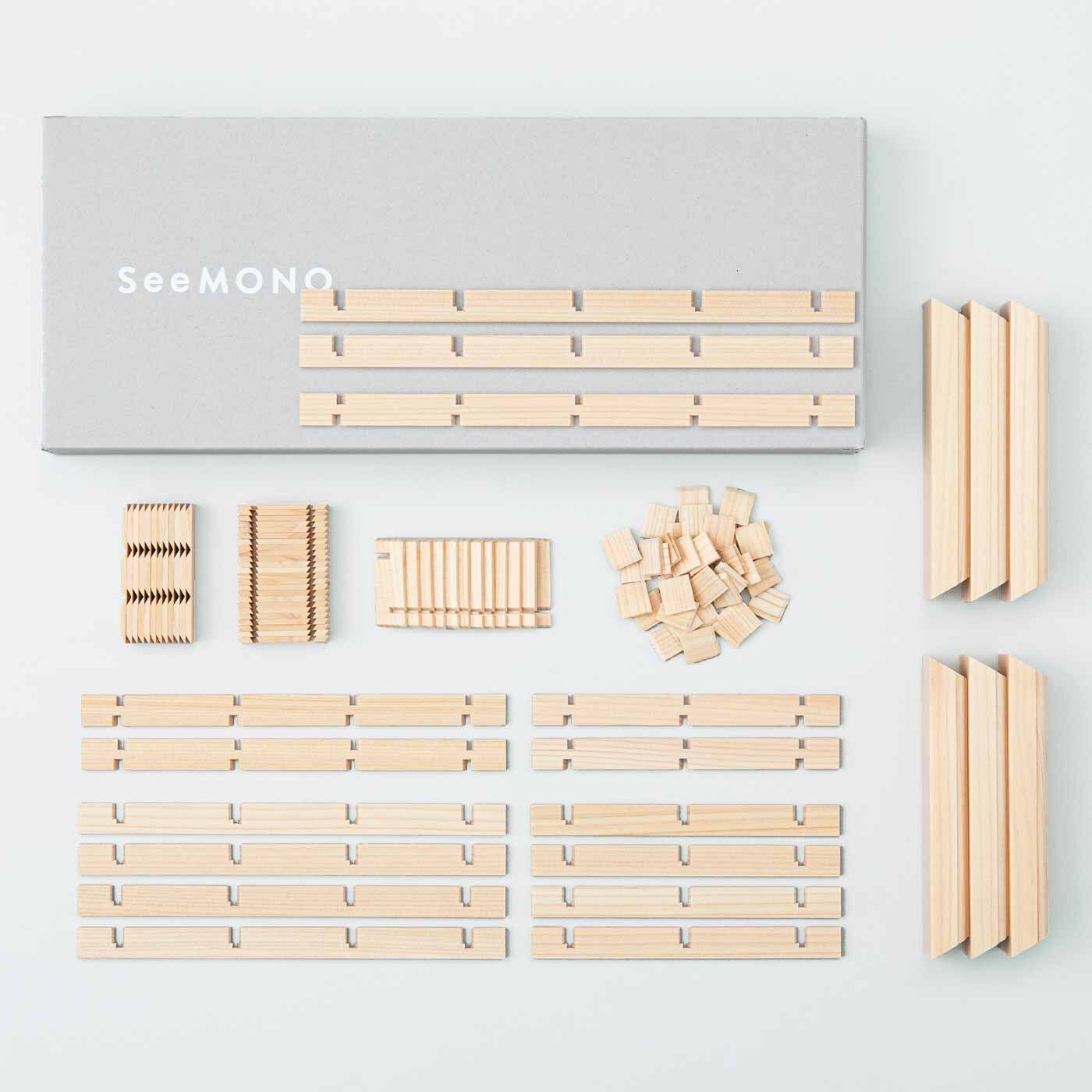SeeMONO|建具職人さんと作った　組子細工の六角トレイキットの会|・1回のお届けキット例です。