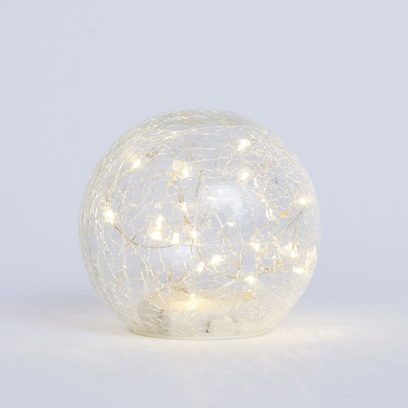 SeeMONO|お部屋を光でデコレーション　クラック加工をほどこした球体ＬＥＤライト〈Ｓ〉|点灯時。光が球体の外にじんわりとあふれます。