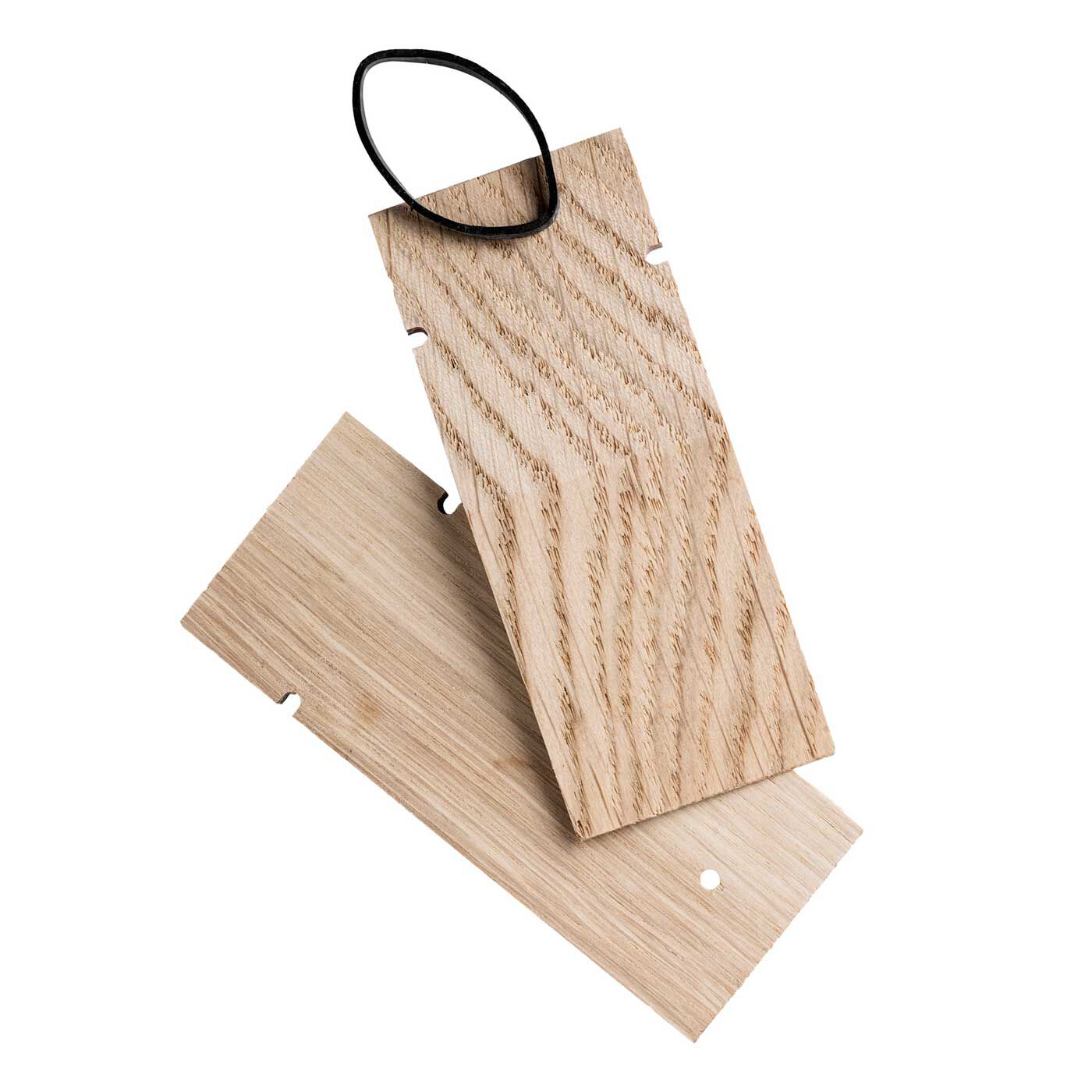 SeeMONO|写真やメモをはさんでディスプレイ　北欧の木製ピンチ／ＭＯＥＢＥ|２枚の板をゴムで留めるシンプルな設計。
