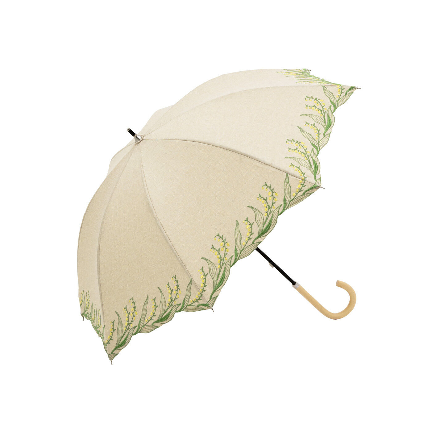 SeeMONO|繊細な刺しゅうが美しいスズランの晴れ雨兼用傘〈ＩＶＯＲＹ〉|優しい印象の＜IVORY＞