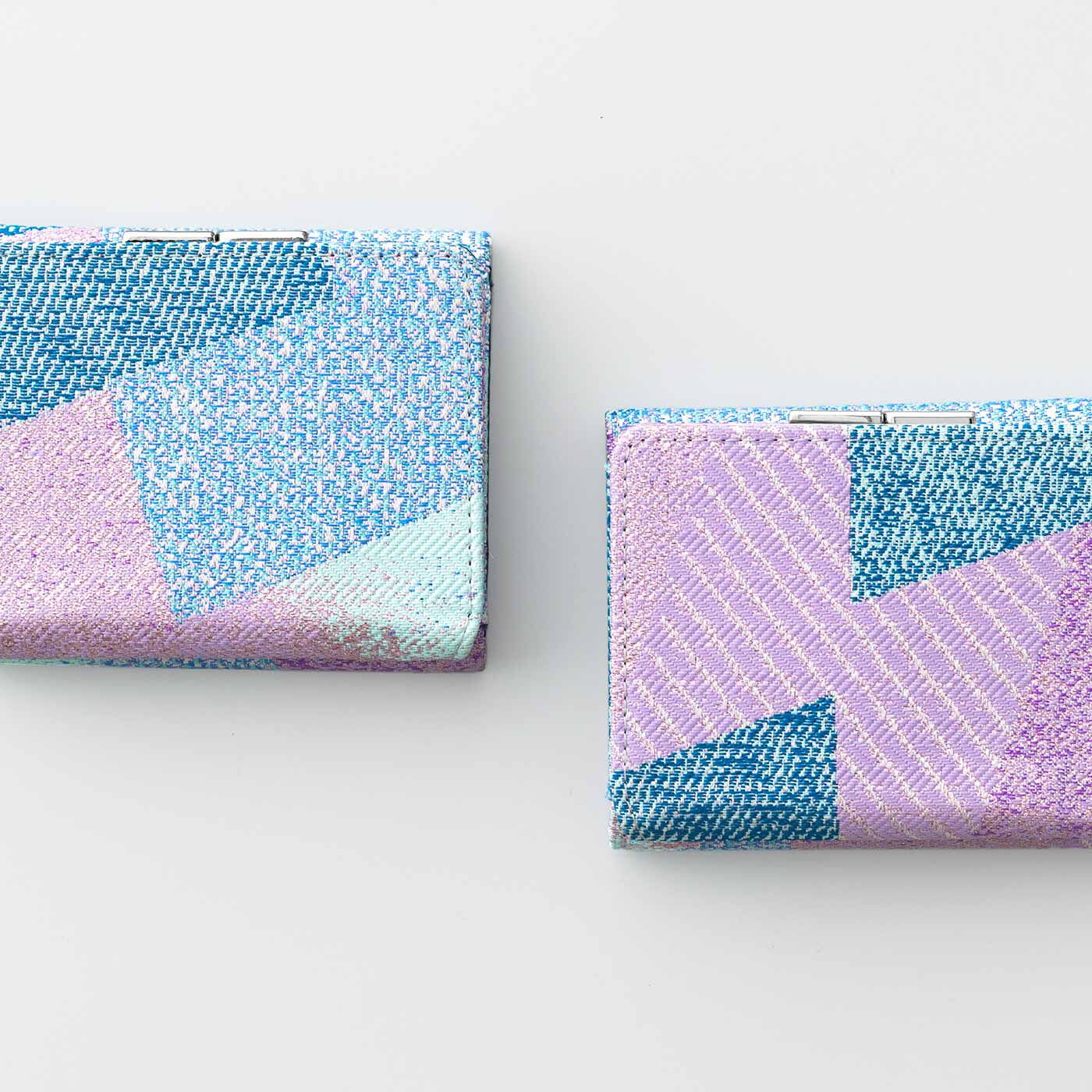 SeeMONO|特別な西陣織の生地で作った 三つ折りがま口ミニ財布|柄の出方はひとつひとつ個性があります。