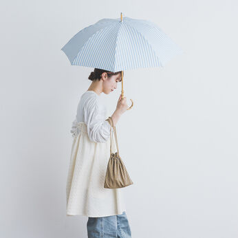 SeeMONO | 晴雨兼用 ストライプの傘 (サックスブルー)
