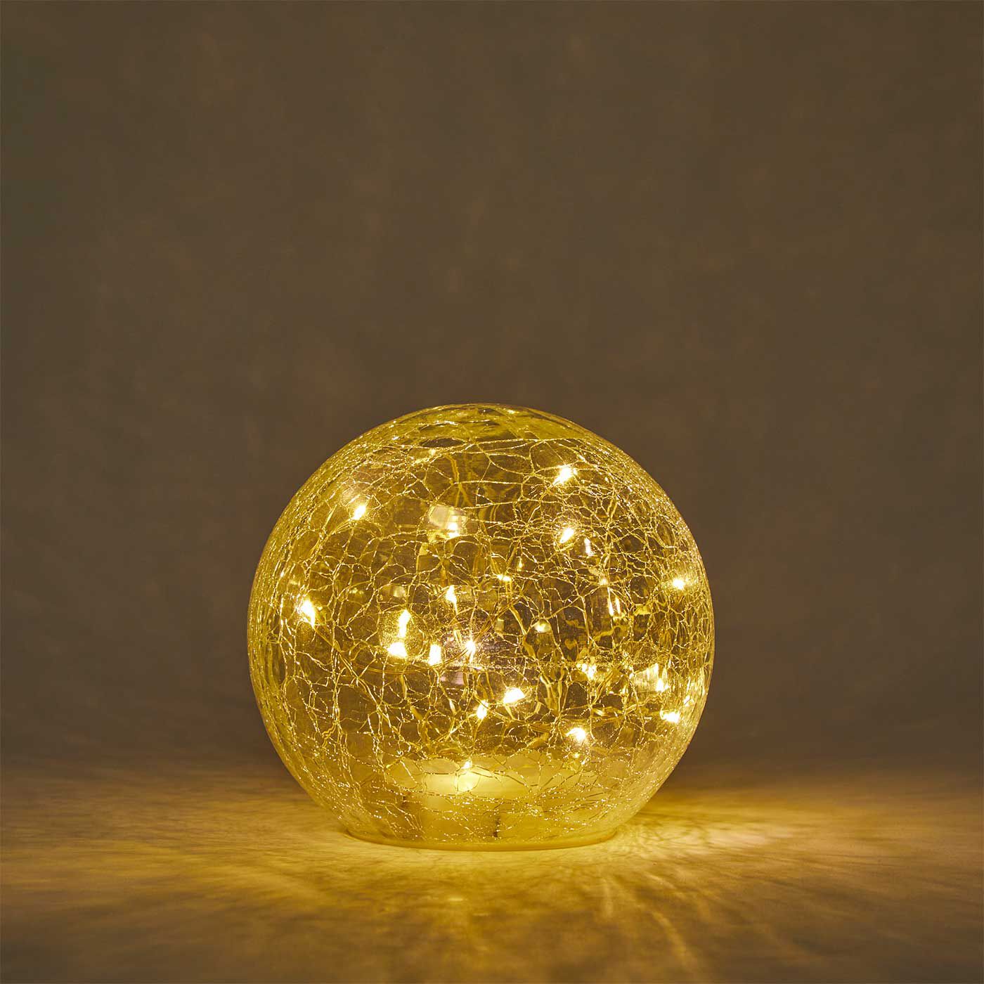 SeeMONO|お部屋を光でデコレーション　クラック加工をほどこした球体ＬＥＤライト〈Ｓ〉|表面のクラック加工がやさしい光を生みだします。