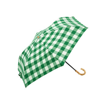 SeeMONO | 晴雨兼用 ギンガムチェック の 折りたたみ傘 (グリーン)