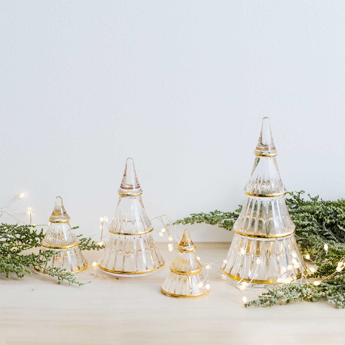 SeeMONO|ガラスのウェーブが美しい　一年中飾れるクリスマスツリー〈Ｌ〉／ホルムガード|左から、Mサイズ、Lサイズ、Sサイズ、XLサイズです。