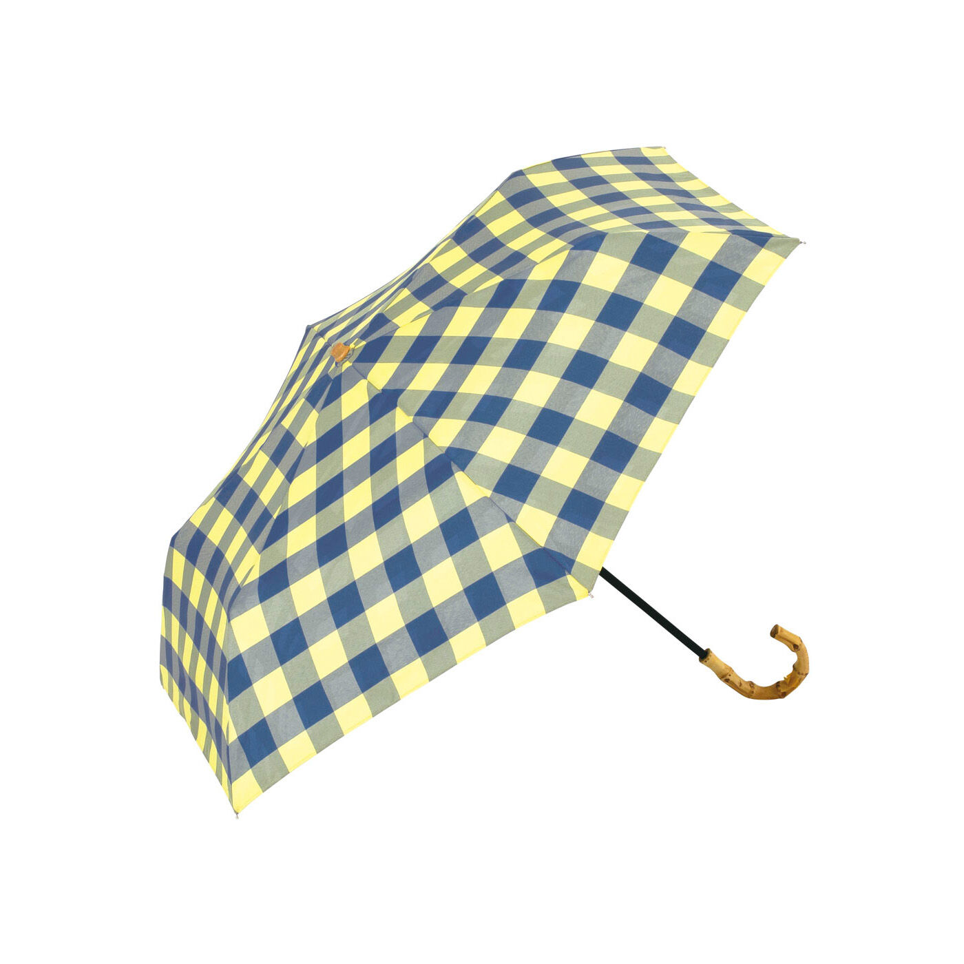 SeeMONO|コーディネイトも楽しくＵＶ対策　ギンガムチェックの晴雨兼用折り畳み傘〈ＹＥＬＬＯＷ〉
