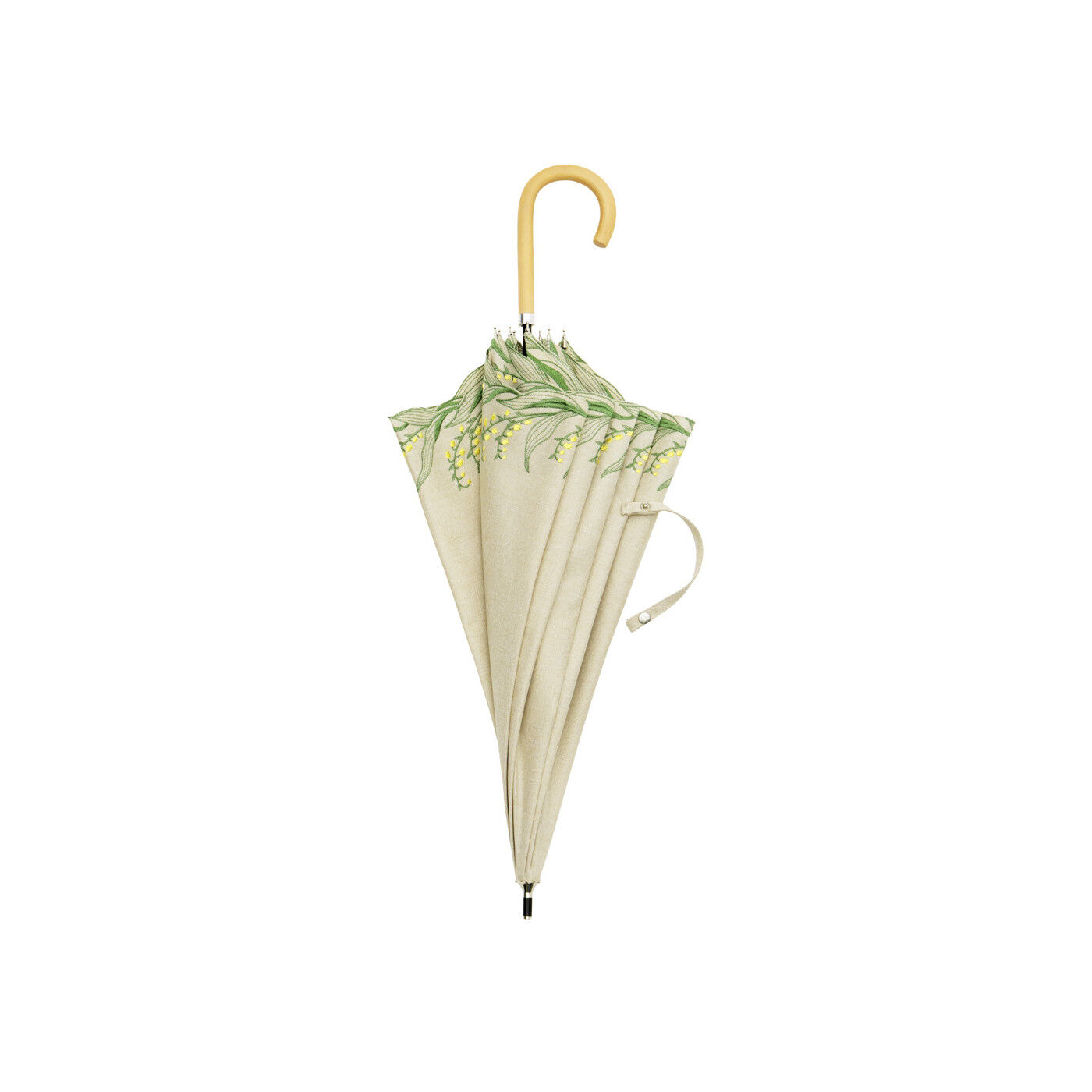 SeeMONO|繊細な刺しゅうが美しいスズランの晴れ雨兼用傘〈ＩＶＯＲＹ〉|コンパクトで日を問わずに持ちやすい。