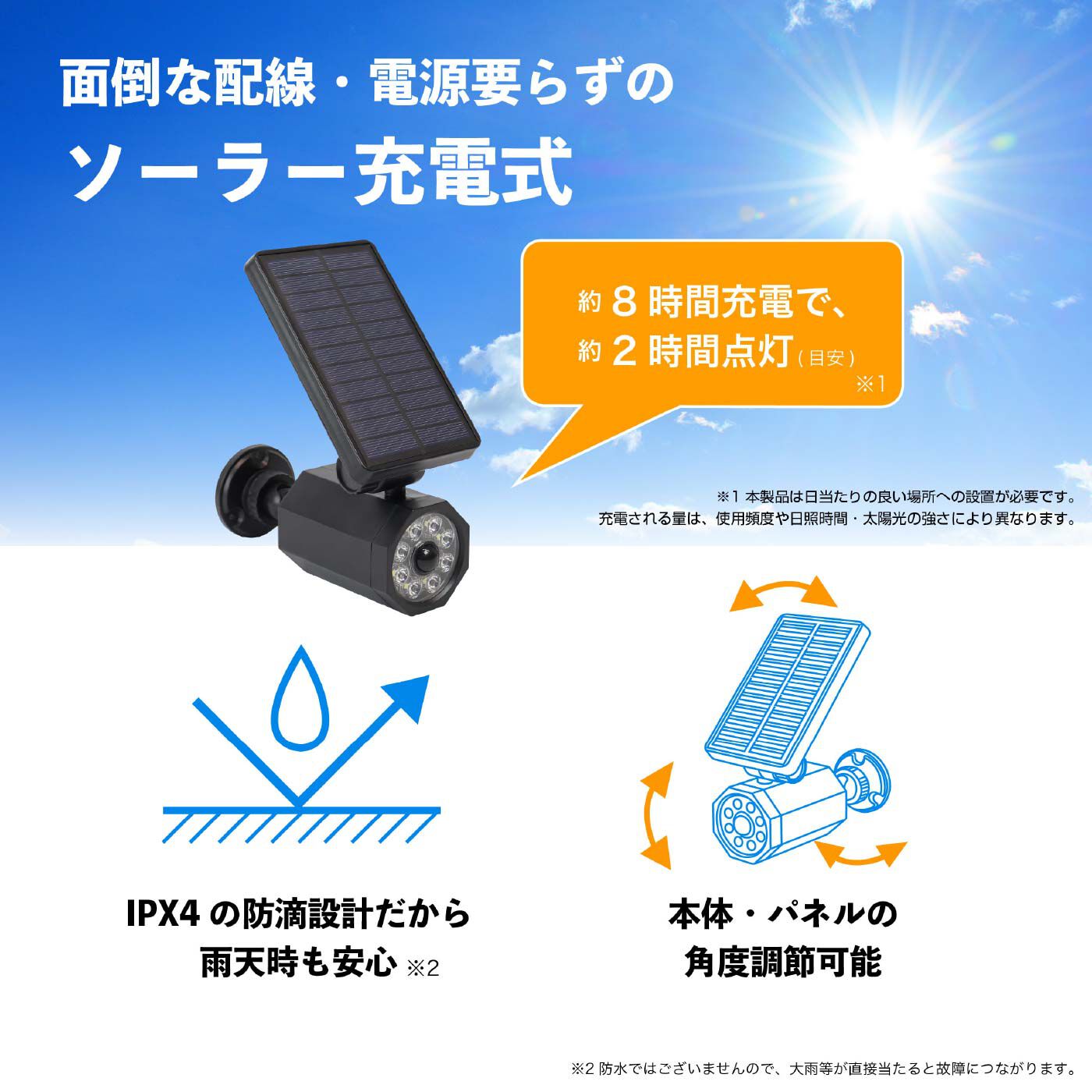FELISSIMO PARTNERS|取り付け簡単　おうちを守る、まるで本物のようなセンサーライトダミー防犯カメラ