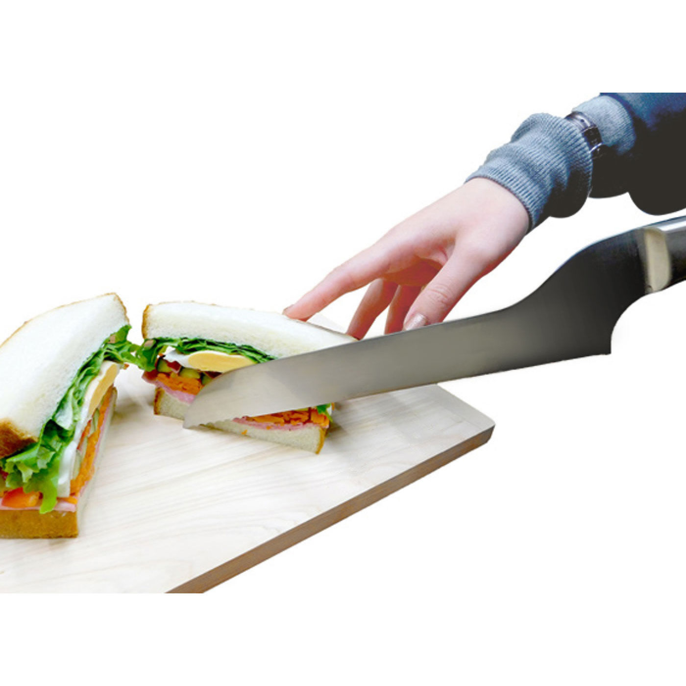 FELISSIMO PARTNERS|ふんわり柔らかい食パンも、固めのパンも、具材たっぷりの分厚いサンドウィッチもきれいにカット　「生」食パンスライサーナイフ