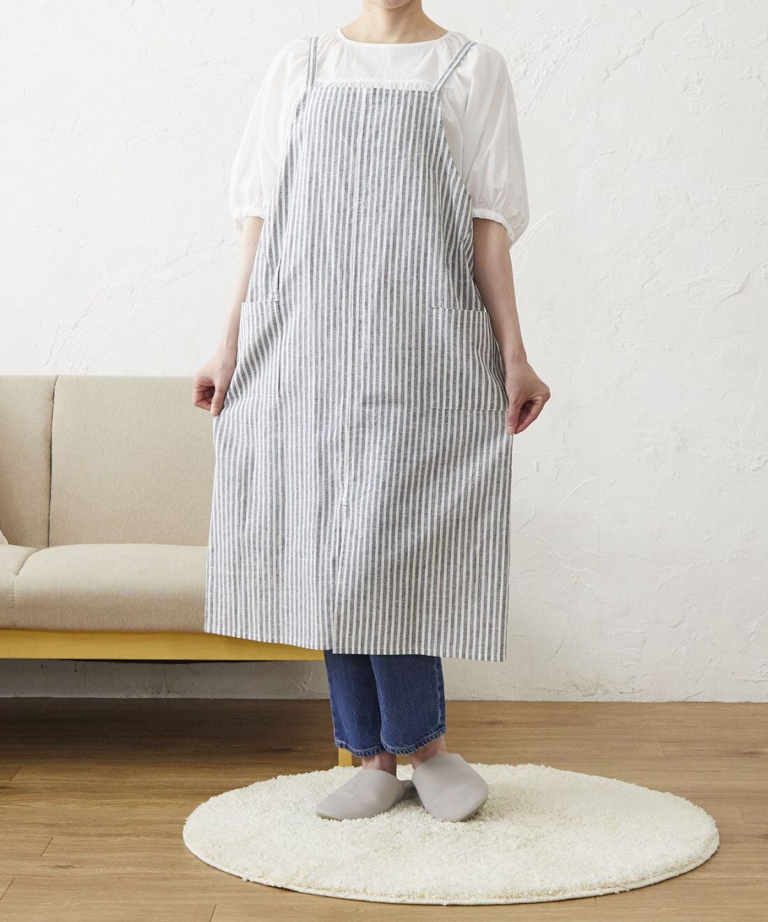 FELISSIMO PARTNERS|さっとかぶるだけ　リネンコットンクロスエプロン