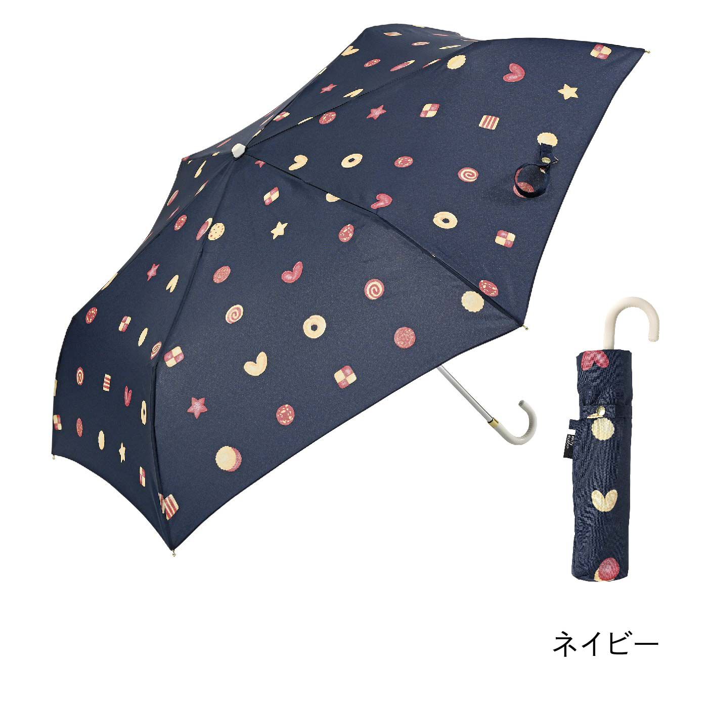 FELISSIMO PARTNERS|スイーツ女子なら見逃せない！ 握りやすい３段折りたたみ雨傘　ときめきクッキー