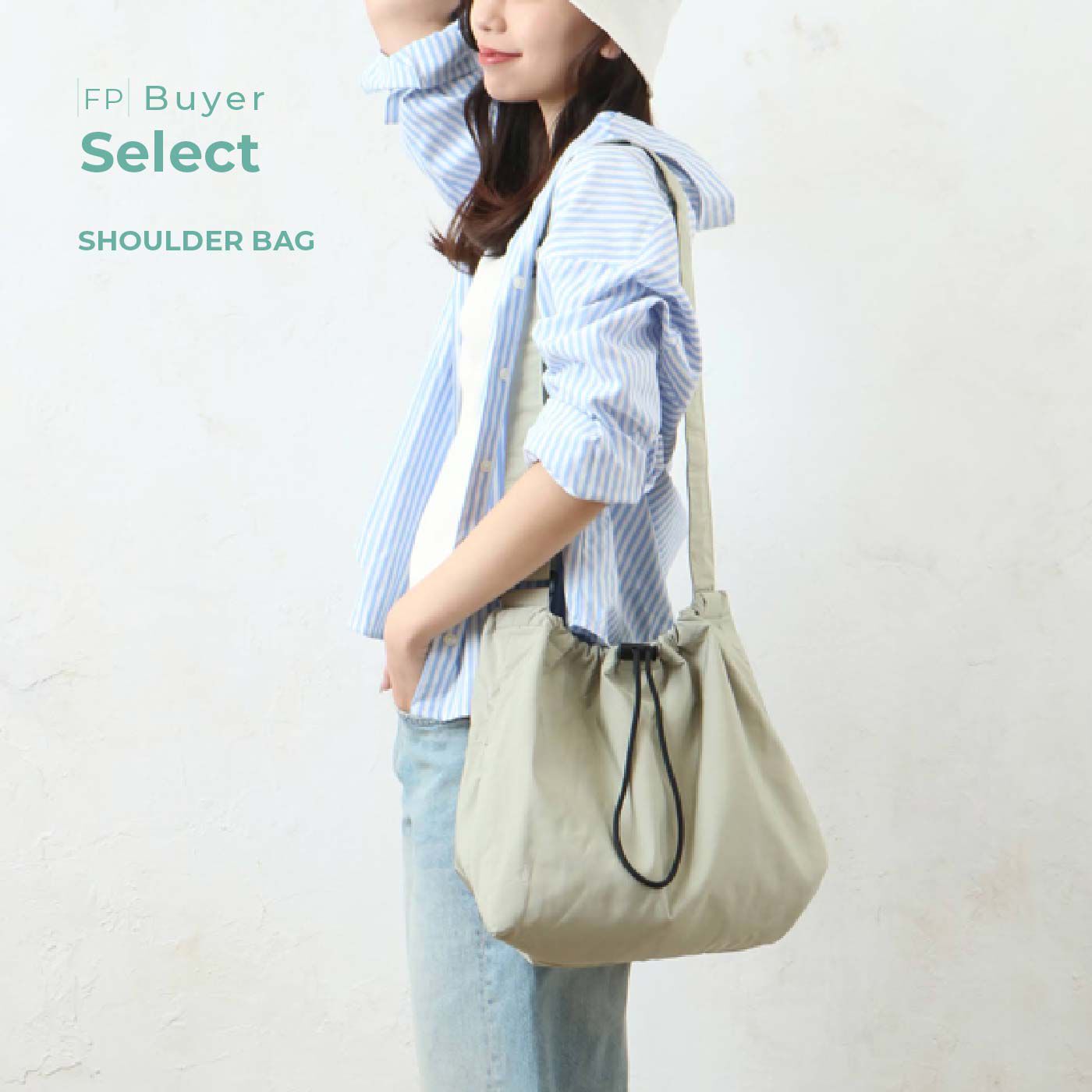 FELISSIMO PARTNERS|たっぷり入って軽い！　ドローストリングラージショルダー