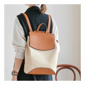 FELISSIMO PARTNERS | シンプル 上品な2WAY フェイクレザー バックパック