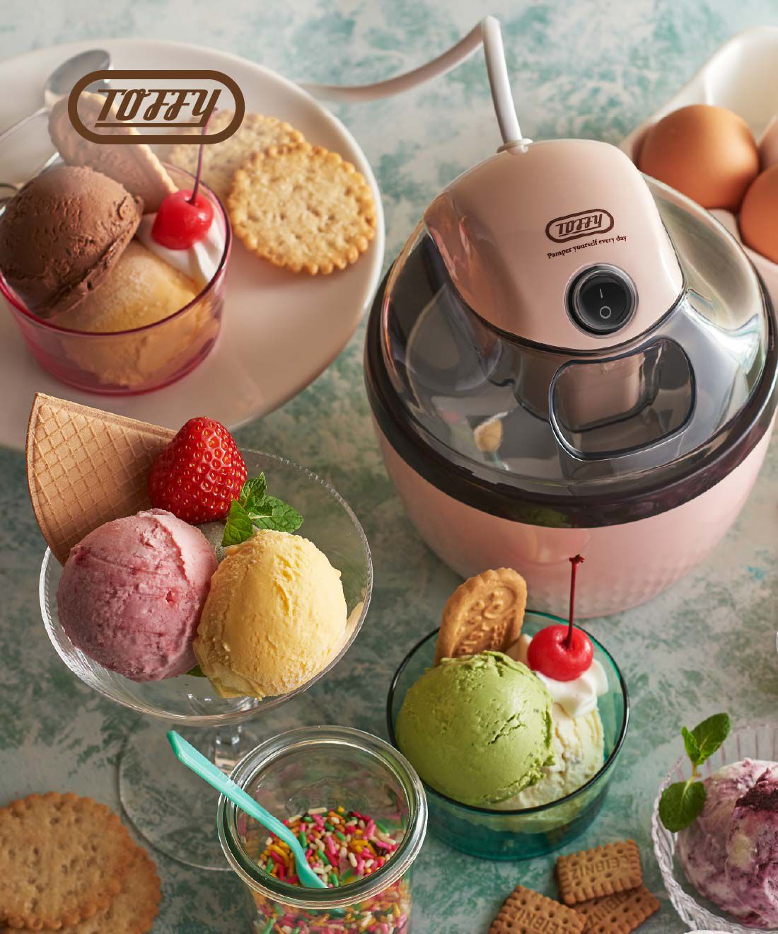 FELISSIMO PARTNERS|Toffy  材料を入れてスイッチオンでOKのアイスクリームメーカー