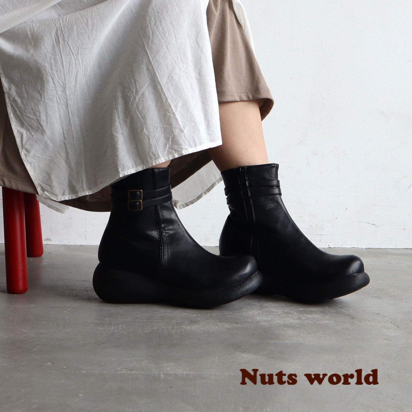 【返品?交換対象商品】 Nuts world 着脱らくらくおしゃれなクラシカルブーツ 靴