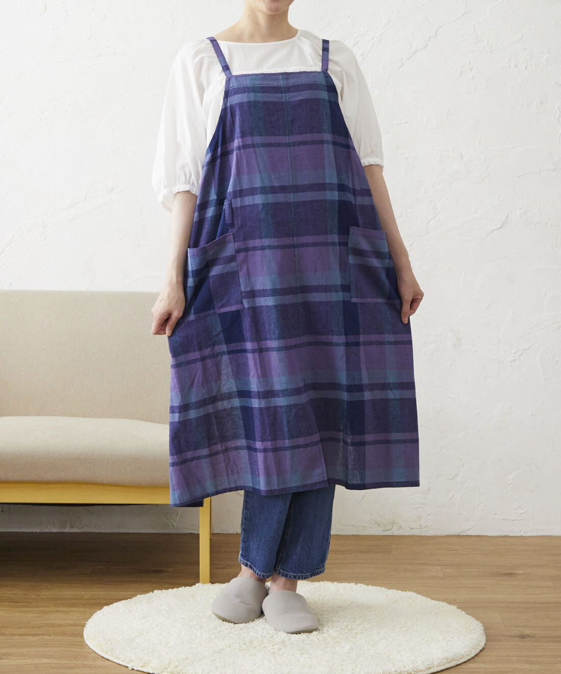 FELISSIMO PARTNERS|さっとかぶるだけ　リネンコットンクロスエプロン