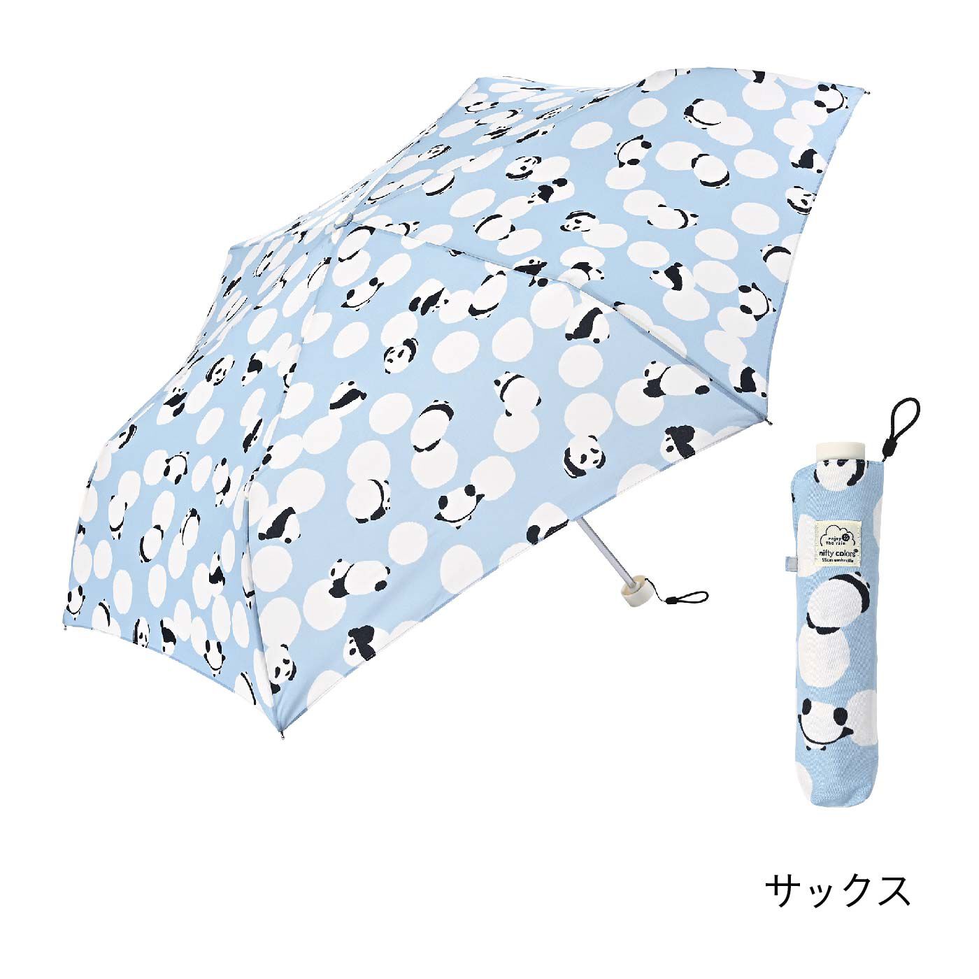 FELISSIMO PARTNERS|ちょっと大きめ折りたたみ雨傘　ころころのパンダ