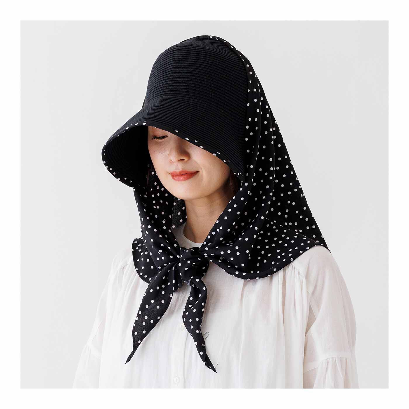 FELISSIMO PARTNERS|大きめのつばで日差しカバー 麦わら風ウォッシャブルガーデンハット