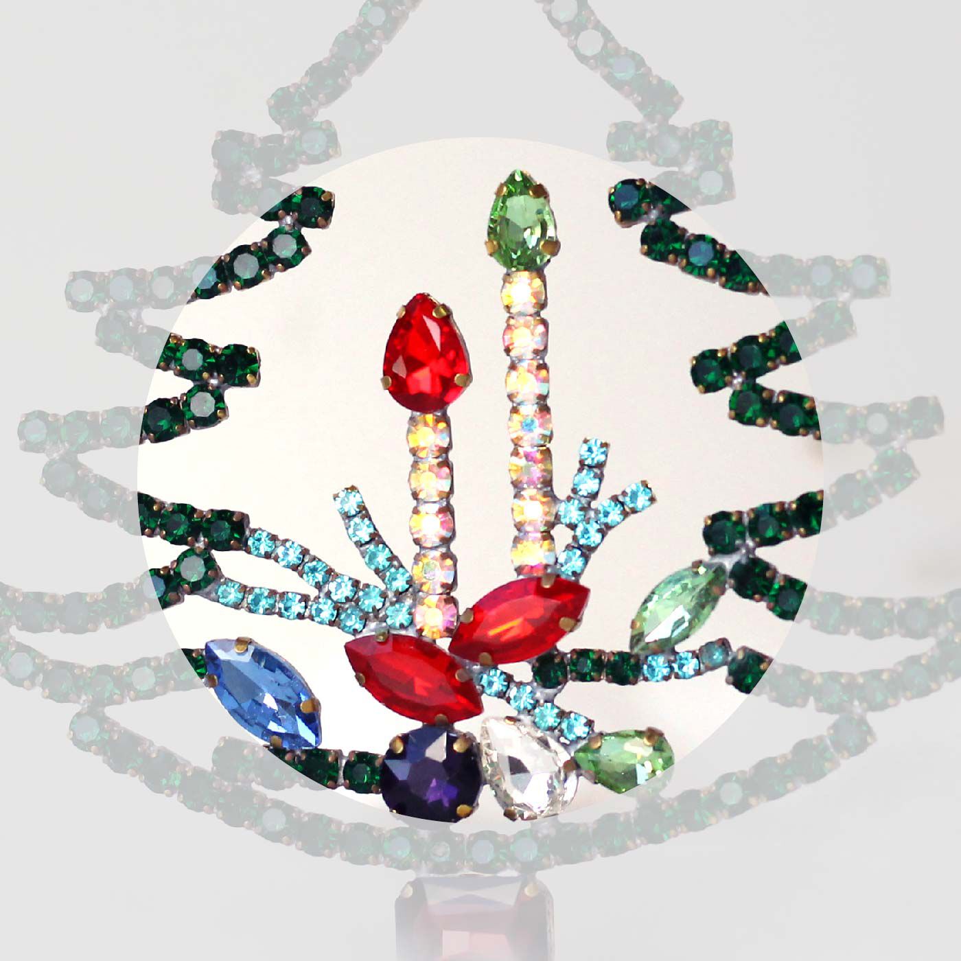 FELISSIMO PARTNERS|外国の蚤の市で見つけたみたいなラインストーンクリスマスツリー　キャンドルともみの木