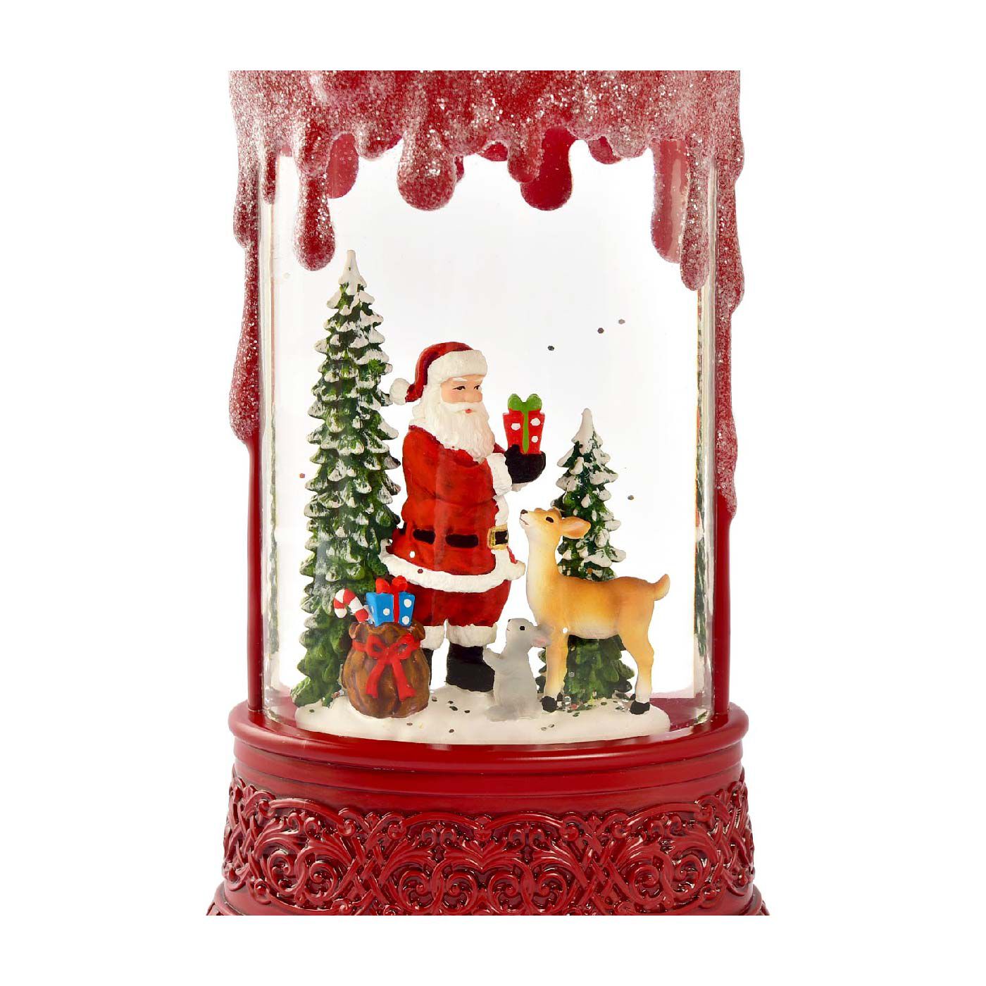 FELISSIMO PARTNERS|心待ちのクリスマスを素敵に演出！きらめくスパンコールの雪景色　キャンドル型バブルＬＥＤライト　サンタ