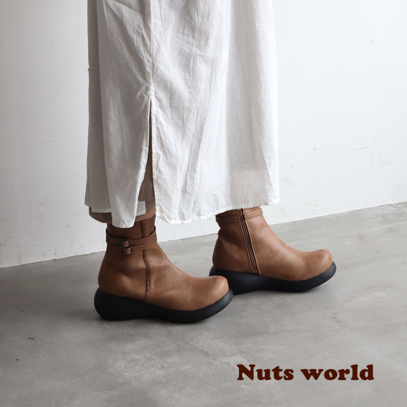 FELISSIMO PARTNERS|Ｎｕｔｓ　ｗｏｒｌｄ　着脱らくらくおしゃれなクラシカルブーツ〈くるみ〉
