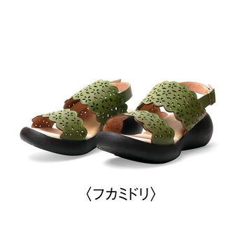FELISSIMO PARTNERS | お花模様の カットワーク ベルト サンダル〈フカミドリ〉