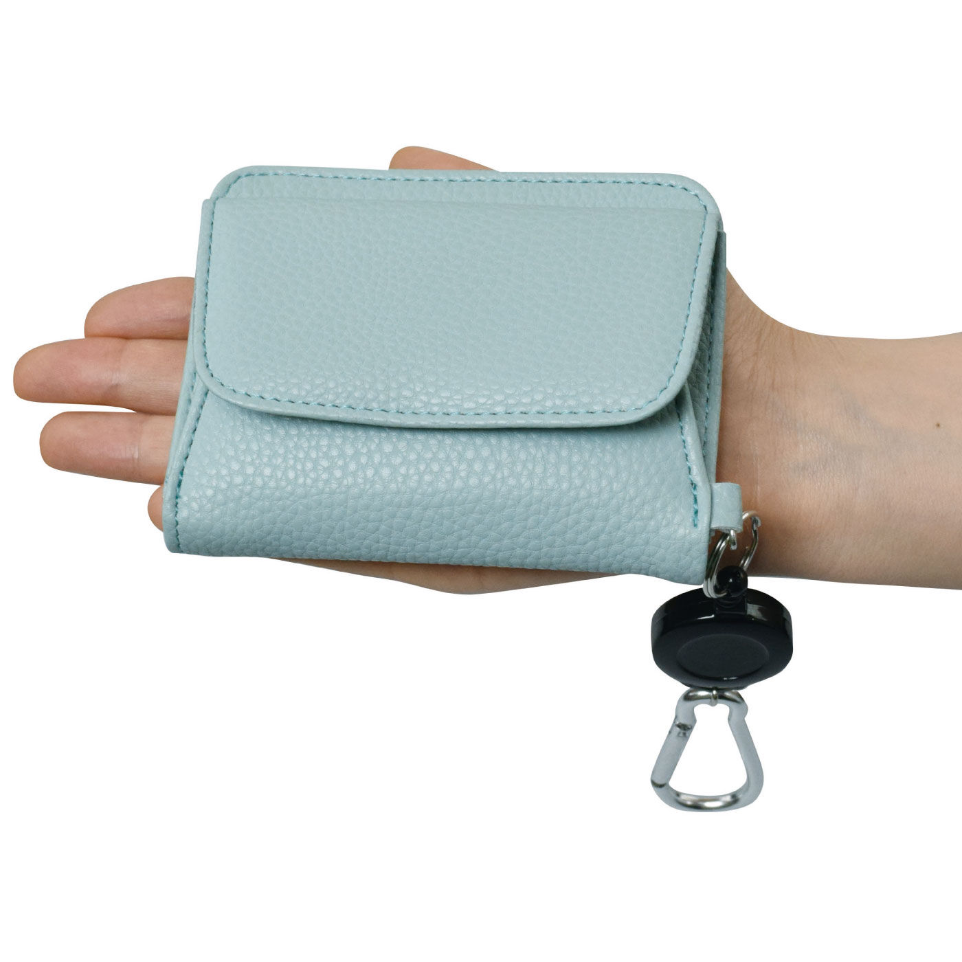 FELISSIMO PARTNERS|小銭入れがガバッと開いて取り出しやすいリール付きコンパクト財布|手のひらサイズでコンパクト。